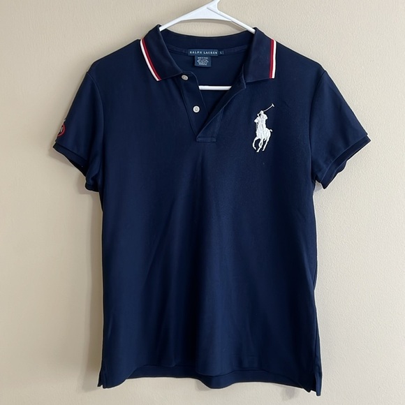 Ralph Lauren US Open Tennis Navy/Red/White Big Pony Polo Short Sleeve Shirt - Picture 1 of 8